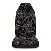 1pc Stylish Spider Web Black and White Print Universal Fit Car Driving Seat Cover - Waterproof, Easy to Install, Perfect for Halloween and Christmas Gift Ideas