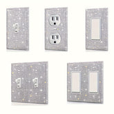 1pc Flashing Silvery Rhinestone Light Switch Cover Shiny Crystal Sparkling Wall Plate Decorative Lamp Switch or Outlet Socket Wall Plate Cover Toggle Switch Plate Cover