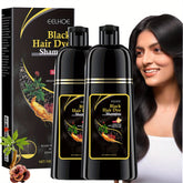 2pcs Black Hair Dye Shampoo 3 in 1 for Gray Hair Coverage Hair Color Shampoo for Men and Women, Herbal Hair Dye Shampoo, Instant Black Hair Shampoo Dye