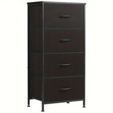 ANTONIA Classic 4-Drawer Dresser with Metal Frame & Wood Top - High-Density Fiberboard, Black Finish, Easy Assembly, 27" Tall Storage Cabinet for Bedroom, Living Room, Entryway - Includes Decorative Lamp & Plant, Bedroom Furn