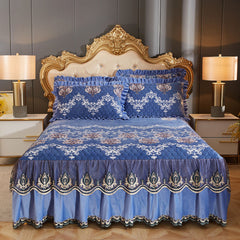 Single Piece Short Plush Bed Cover