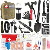 Survival Kit and First Aid kit, 160Pcs Emergency Supplies Camping Accessories With Upgraded Molle Bag, Including Hatchet Shovel Pliers Lantern, Gifts for Men Outdoor Adventure Camping Hiking Hunting