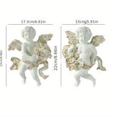3D Resin Cherub Statue - European Style Home Decor, Wall Hanging for Living Room, Christmas Holiday Ornament - No Power Required - 3D Wall Art Decor - Perfect Gift for Home Decor Enthusiasts & Christmas Lovers