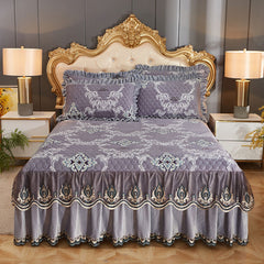 Single Piece Short Plush Bed Cover