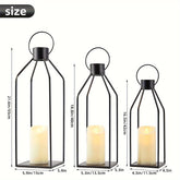 3pcs/set Modern Farmhouse Lantern Decor, Black Metal Candle Lanterns, Tall Large Candle Lanterns For Christmas, Lanterns Decorative For Outdoor Decor, Home, Front Porch, Indoor, Patio, Dining Table, Garden, Firep, Wedding Dec