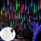 1PC Outdoor Solar Meteor Lamp, Meteor Shower Lamp, Raindrop Fairy String Lamp, Suitable For Christmas Tree Hanging Lamp, Decorative Lamp, Holiday Party Garden And Courtyard Decoration, Five Colors To Choose From