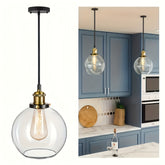 Modern Globe Pendant Light Fixture - Commercial Use, Transparent Kitchen Island and Dining Room, Hotel, Office Ceiling Light, Ceiling Light Fixture, Easy to Install Hardware (Bulbs Not Included) - Home Gift, Exquisite Gift