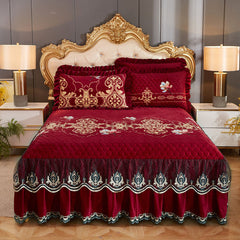 Single Piece Short Plush Bed Cover