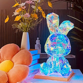 1pc Easter Colorful Rabbit, LED Fairy Light Decoration Ornament, For Holiday Gifts, Party Atmosphere Decoration, Light Decoration Ornament, Mother's Day Gift