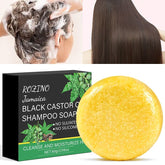 ROZINO 60g Castor Oil Shampoo Bar with Black Castor Oil & Shea Butter - Deep Cleansing, Moisturizing, -Free Alcohol-Free Formula for All Hair Types, Unisex, Removes Loose Dandruff Flakes, Natural Ingredients, Gentle on Scalp