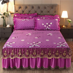 Single Piece Short Plush Bed Cover