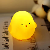 1/2/4/8 pcs Modern Yellow Chick Tabletop Night Light, Battery Powered Freestanding Solid Color Uplight with Switch Control for Various Room Types, Plastic Decorative Lamp