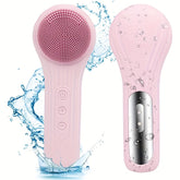 Electric Facial Cleansing Brush with Vibration, Silicone & Plastic, Unscented, USB Rechargeable with 600mAh Lithium Battery, Multi-Purpose Body Massager & Cleaner, with Ideal Home Beauty Gift