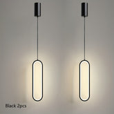 1/2pcs, Modern Minimalist Indoor Chandelier with Adjustable Long Hanging Cord for Dining Room Bedroom Ceiling Lighting LED Black/Golden Decorative Lamp Suitable for Living Rooms Offices Cafes Restaurants Hotels Shops