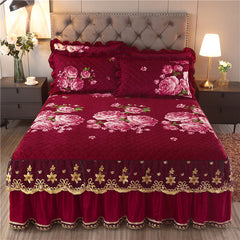 Single Piece Short Plush Bed Cover