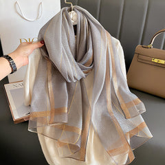 Solid-color Double-faced Scarf For Spring And Autumn Summer
