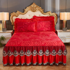 Single Piece Short Plush Bed Cover