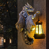 1pc Solar-Powered Resin Dragon Wall Light, Creative Garden Decorative Lamp with Plastic Shade, Semi-Flush Mount, Switch Control, Removable Photovoltaic Panel, Nickel Battery, No Accessories Included