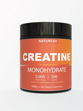 Nature4U poudre de monohydrate de créatine micronisée 500G, 5000 mg par service (5g), créatine pure, non aromatisée, 100 portions
