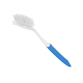 Dish brush with handle, 1 piece, kitchen scrubbing brush for cleaning dishes, dish scrubber with stiff bristles for sinks and pots