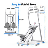MERACH Stair Stepper, New Version, Compact Folding Vertical Exercise Climber with Extended Walking Range, Adjustable Handlebars and Pedals
