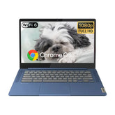 Chromebook Lenovo IdeaPad Slim 3 Full HD 14 pouces, MediaTek Kompanio 520,4 Go de RAM, stockage 320 Go (64 Go eMMC + carte SD 256 Go), système d'exploitation chromée