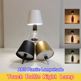Wireless bottle-shaped table lamp, touch control, 3 colours, stepless dimming, night light suitable for bars.