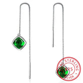Boucles d'oreilles à géométrie élégante, émeraude, rubis, argent 925, bijoux simples, pierres précieuses, accessoire pour femmes, vente en gros
