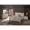 Imerland Contemporary White Wash Finish Bedroom Set With King Sleigh Bed Dresser Mirror and Two Nightstands