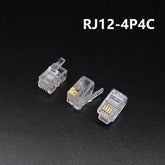 RJ11 to RJ45 modular network connectors, 6P2C, 6P4C, 6P6C, 8P8C, 10 pieces