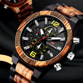 Montres en bois pour hommes montre en bois multi-fonction lumineuse de luxe montre rétro à Quartz pour hommes montres de Sport de mode Relogio