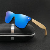 Lunettes De soleil en bois hommes femmes carré bambou femmes pour femmes hommes miroir lunettes De soleil surdimensionné rétro De Sol Masculino à la main