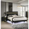 Modern Black 3pc Bedroom Set Eastern King Size Bed With LED 2x Nightstands Furniture Acrylic Trim