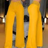 Boutique Wholesale 2024 Summer New Fashionable Temperament Commuting High Waist Casual Wide Leg Women's Pants