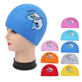 Bonnet de bain imperméable en tissu PU pour enfants, mignon, Animal de dessin animé, dauphin, protège les oreilles, cheveux longs, pour garçons et filles