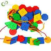 Jouets éducatifs Montessori pour enfants, 30 pièces, blocs géométriques d'apprentissage précoce, boutons de filetage, outils pédagogiques GYH