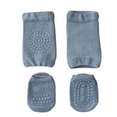 Baby socks and knee pads set for girls and boys, solid color, non-slip, safety for crawling children, leg and knee protection