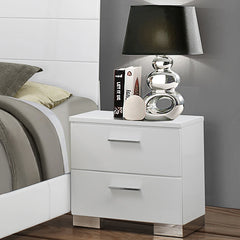 Dulcey White High Gloss 5-piece Eastern King Bedroom Set