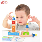 Puzzle en bois Montessori pour enfants, château de rêve changeant de bois, bloc de construction, jeu d'entraînement IQ, cadeau de pensée logique, jouets pour enfants