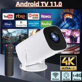 Projecteur WiFi 6 4K HD Android 11 260 ANSI Allwinner H713 BTpig 720P, Portable, pour Home Cinéma en Plein Air