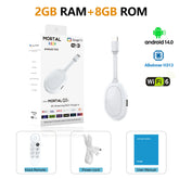 Allwinner H313 Mortal Q2S Android 14 Smart TV Stick with Chromecast, Voice Remote, WiFi 6, 4K at 60fps, Bluetooth, 2GB RAM, 8GB storage, and 16GB Streaming capability