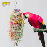 Jouets pour oiseaux amusants, jouets pour perroquets, Cage à perroquets, loofah naturel suspendu, calopsitte avec cloche, perruche, morsures d'oiseaux pour animaux de compagnie, jouets à mâcher