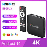 H96Max S905L3 TV Box 4K Android 14 Quad Core 2.4/5G H96 Max Smart TV USB2.0 maison intelligente 4K HDR commande vocale Android 4K