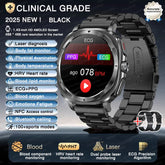 Men's Smartwatch, New Expert Level, Health, ECG + PPG, Laser Monitor, Uric Acid, Blood Fat, Blood Pressure, NFC, HD Calling, 2025