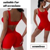Combinaison de Yoga dos nu pour femmes, contrôle du ventre, col en U, sans manches, combinaison de sport sans couture, filetée, extensible, sans coussinets de buste