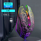 Bluetooth 5.2 RGB 2.4G Wireless Mouse, Dual Mode, Gaming Mouse, 6 Buttons, Silent, for MacBook, Tablet, Laptops