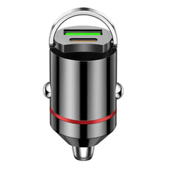 Smart car charger with mini rib ring, USB + PD port, GNE charger, PD30W