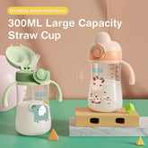 MAMIJOY 300ml biberons bébé tasse d'alimentation avec paille enfants apprendre alimentation bouteille à boire enfants formation tasses sans BPA