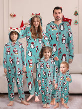 2025 hiver velours chaud doux pyjama famille vêtements de noël ensemble fermeture éclair à capuche combinaison épais ample une pièce costume Homewear Onesie