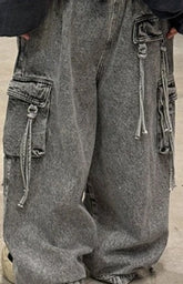 Boys 2025 Autumn Winter New Korean Fashion Vintage Wasteland Style Casual Everyday Denim Pants with Pockets for 3-14Y